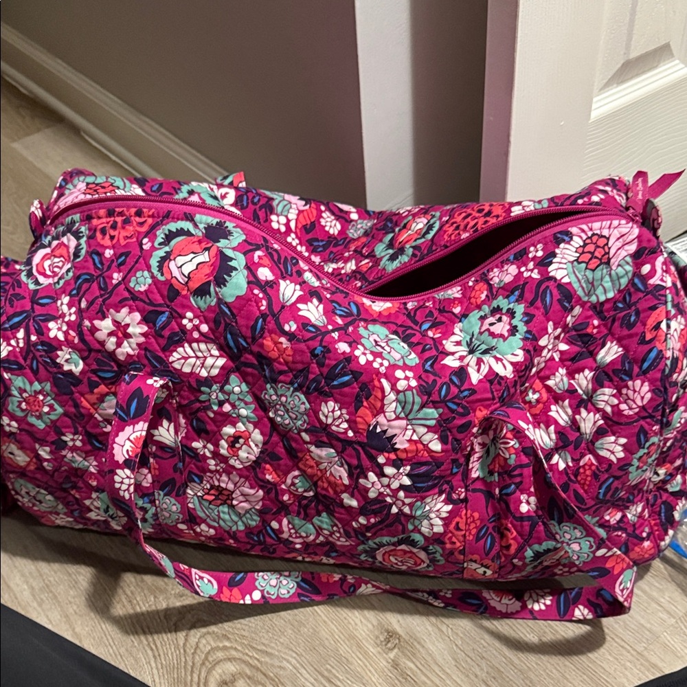 Vera Bradley Pink Floral Quilted Travel Bag